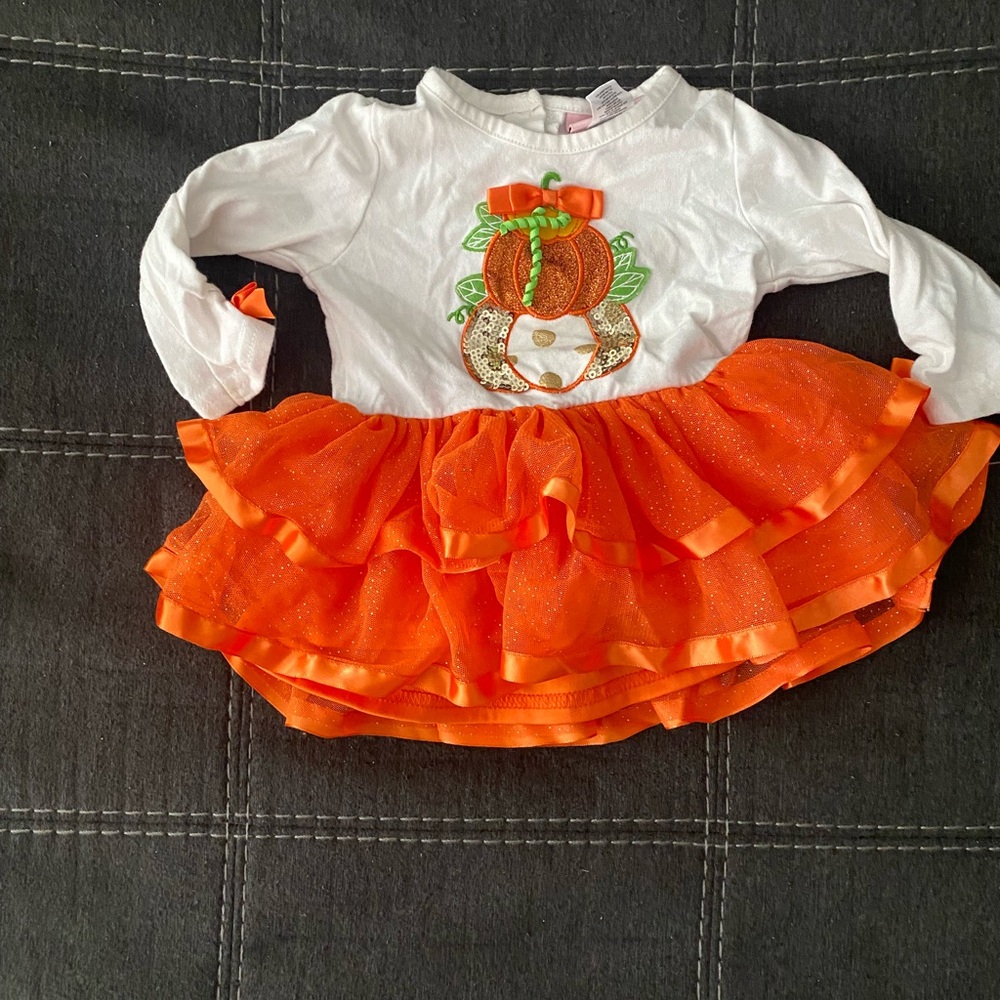 12 month Tutu Dress with Pumpkins by Little Lass